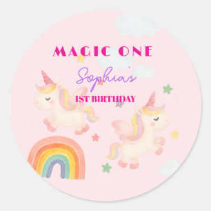 Magische Unicorn Dreamland Uitnodiging Ronde Sticker