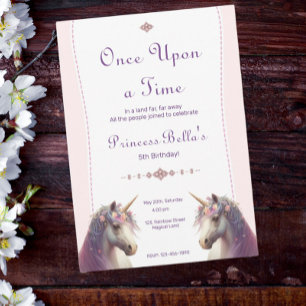 Magische Unicorn eens op een 'Time Princess Birthd Kaart