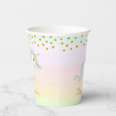 Magische unicorn en goudConfetti op parelkleuren Papieren Bekers (Rechts)