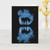 Magische Unicorn en Moon Happy Birthday Kaart (Gele Bloem)