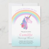 Magische Unicorn en regenboogdag Uitnodiging (Voorkant)