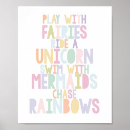 MAGISCHE UNICORN, FAIRIES, MERMAÏDEN, RAINBOWS PRI POSTER