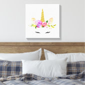 Magische Unicorn, Fairy Tale, Girl Nursery, Roze Canvas Afdruk (Insitu (Slaapkamer))