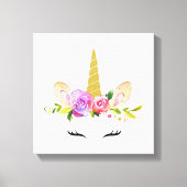 Magische Unicorn, Fairy Tale, Girl Nursery, Roze Canvas Afdruk (Voorkant)