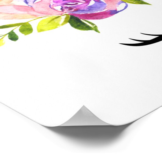 Magische Unicorn, Fairy Tale, Girl Nursery, Roze Poster (Hoek)