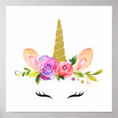 Magische Unicorn, Fairy Tale, Girl Nursery, Roze Poster (Voorkant)