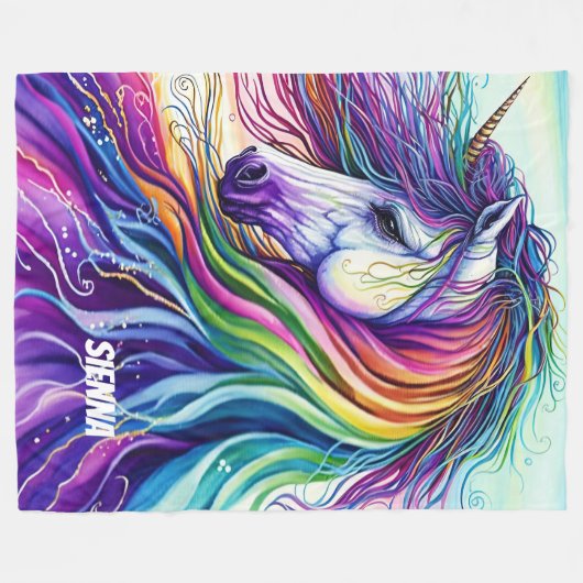 Magische Unicorn fleece deken (Voorkant (Horizontaal))