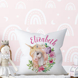 Magische Unicorn Floral Pillow Kussen
