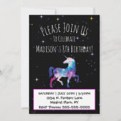 Magische Unicorn Galaxy Birthday Kaart (Voorkant)