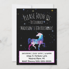Magische Unicorn Galaxy Birthday Kaart