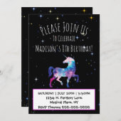 Magische Unicorn Galaxy Birthday Kaart (Voorkant / Achterkant)