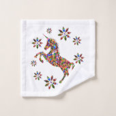 Magische Unicorn Glitter Familie personaliseren Bad Handdoek (Wasdoekje)