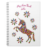 Magische Unicorn Glitter Shiny Girly personaliseer Notitieboek (Voorkant)