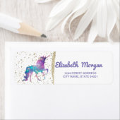 Magische Unicorn, goudConfetti Etiket (Insitu)