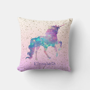 Magische Unicorn, goudConfetti Kussen
