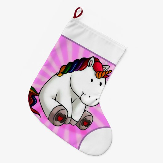 Magische Unicorn Grote kerststaart Kerstsok (Voorkant (Hangend))