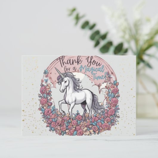Magische Unicorn Hartelijk dank Bedankkaart (Staand voorkant)