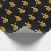 Magische Unicorn Holiday Black Wrapping Paper Cadeaupapier (Hoek)