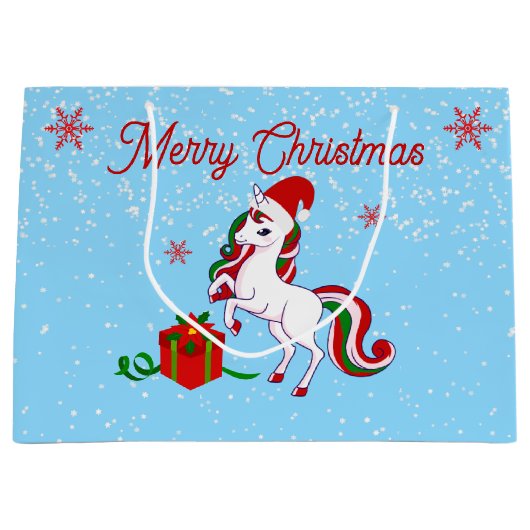 Magische Unicorn Kerstmis Groot Cadeauzakje (Voorkant)