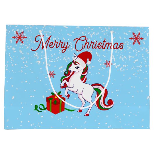 Magische Unicorn Kerstmis Groot Cadeauzakje (Achterkant)