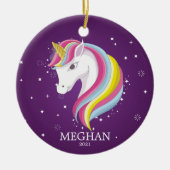 Magische unicorn kerstversiering keramisch ornament (Voorkant)