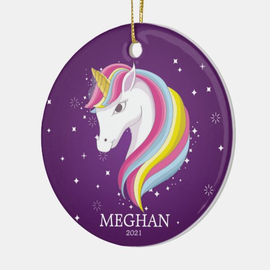 Magische unicorn kerstversiering keramisch ornament (Links)
