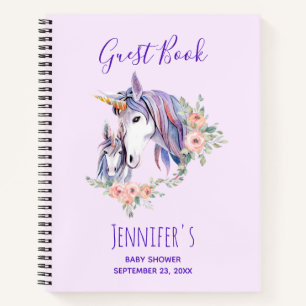 Magische Unicorn Mam & Baby shower Guest Book Notitieboek