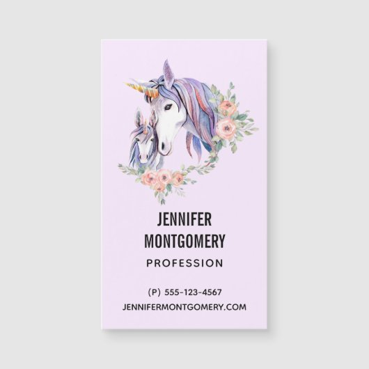 Magische Unicorn Mam en Baby Waterverf (Voorkant)