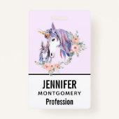 Magische Unicorn Mam en Baby Waterverf Badge (Achterkant)