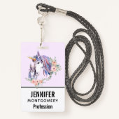 Magische Unicorn Mam en Baby Waterverf Badge (Achterkant met draagriem)