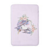 Magische Unicorn Mam en Baby Waterverf Badmat (Voorkant Verticaal)
