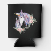 Magische Unicorn Mam en Baby Waterverf Blikjeskoeler (Voorkant)