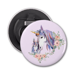 Magische Unicorn Mam en Baby Waterverf Button Flesopener
