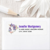 Magische Unicorn Mam en Baby Waterverf Etiket (Insitu)