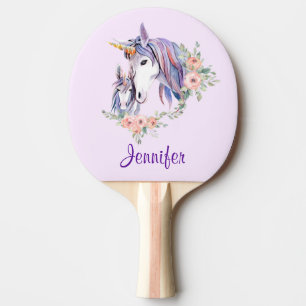 Magische Unicorn Mam en Baby Waterverf Tafeltennisbatje