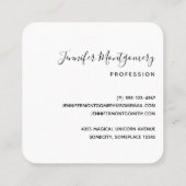 Magische Unicorn Mam en Baby Waterverf Vierkante Visitekaartje (Achterkant)