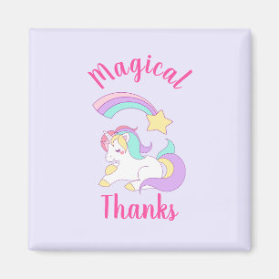 Magische Unicorn met Rainbow Shooting Star-Bedankt Magneet