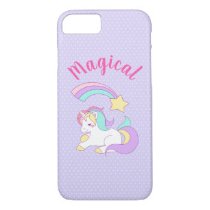 Magische Unicorn met Rainbow Shooting Star iPhone 8/7 Hoesje