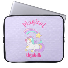 Magische Unicorn met Rainbow Shooting Star Custom Laptop Sleeve