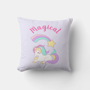 Magische Unicorn met Rainbow Shooting Star Kussen