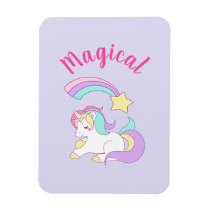Magische Unicorn met Rainbow Shooting Star Magneet