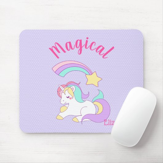Magische Unicorn met Rainbow Shooting Star Muismat (Met muis)