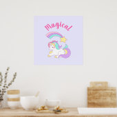Magische Unicorn met Rainbow Shooting Star Poster (Keuken)