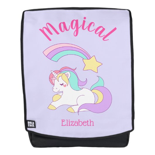 Magische Unicorn met Rainbow Shooting Star Rugtassen (Voorkant)