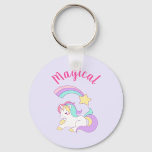 Magische Unicorn met Rainbow Shooting Star Sleutelhanger