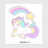 Magische Unicorn met Rainbow Shooting Star Sticker (Vel)