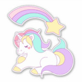 Magische Unicorn met Rainbow Shooting Star Sticker (Voorkant)