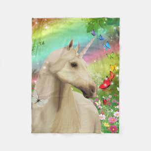 Magische unicorn met regenbogen en vlinderdeken fleece deken