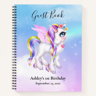 Magische Unicorn met regenboogmane & Tail Guestboo Notitieboek