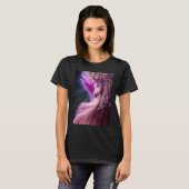 Magische Unicorn met roze rozen T-shirt (Voorkant volledig)